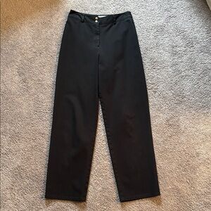 Talbots Black Wide-Leg Pants with Dual Button Waist
